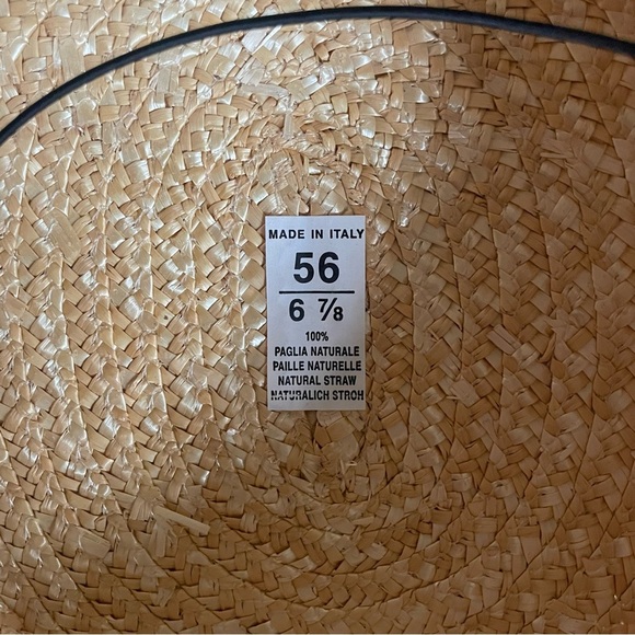 Vera Paglia Straw Hat With Black Ribbon Band Made in Italy - Picture 7 of 8